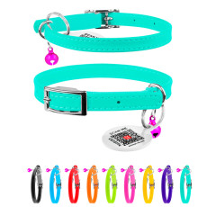 Ошейник CoLLaR GLAMOUR с резинкой для кошек (ширина 9мм, длина 22-30см) ментол