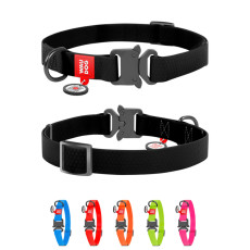 Ошейник для собак водостойкий WAUDOG Waterproof, размер XL, металлическая пряжка-фастекс, черный