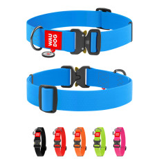 Ошейник для собак водостойкий WAUDOG Waterproof, размер XXL, металлическая пряжка-фастекс, голубой