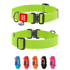 Ошейник для собак водостойкий WAUDOG Waterproof, размер XXL, металлическая пряжка-фастекс, салатовый