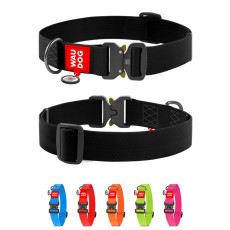 Ошейник для собак водостойкий WAUDOG Waterproof, размер XXL, металлическая пряжка-фастекс, черный