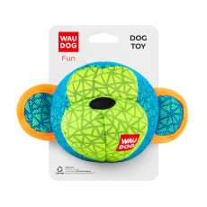 Игрушка для собак WAUDOG Fun, Обезьяна, Ш 16 см, Дл 10 см голубой