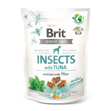 Ласощі для собак Brit Care Dog Crunchy Cracker Insects для свіжості подиху комахи, тунець, м`ята, 200 г