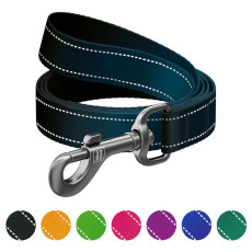 Поводок для собак нейлоновый WAUDOG Nylon Mono, светоотражающий, M, Ш 20 мм, Длина 122 см черный