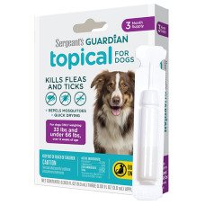 Капли Sergeant’s Guardian Dogs от блох, клещей, комаров для собак от 15 до 30 кг, 3 пип