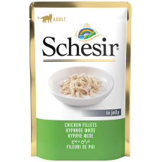 Влажный корм Schesir Chicken Fillets для котов с куринным филе в желе, 85 г