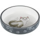 Миска Trixie для котів коротконосих порід, керамічна, 15 см, 300 мл (сіра/біла)
