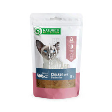 Ласощі Nature`s Protection Chicken & Blueberries для котів, снеки з курки з журавлиною, 75 г