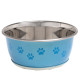 Миска для собак та котів Bowl Selecta Paw, з малюнком лапи, нержавіюча сталь, прогумоване дно, 950 мл, 16 см, Karlie-Flamingo