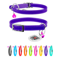 Нашийник CoLLaR GLAMOUR з гумкою для кішок 9мм/22-30см фіолетовий