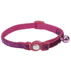 Нашийник безпечний для котів Fashion Safe Cat, з дзвоником, 1см х 30 см, рожевий, Coastal