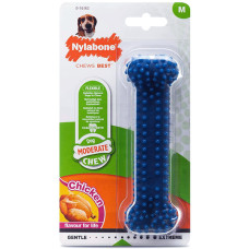 Жевательная игрушка кость для собак до11кг Nylabone Moderate Chew Dental Bone, вкус курицы