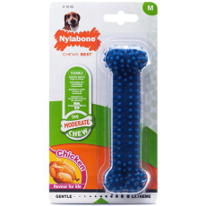 Жевательная игрушка кость для собак до11кг Nylabone Moderate Chew Dental Bone, вкус курицы