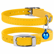 Нашийник CoLLaR GLAMOUR без прикрас з резинкою для кошенят ш 9м, жовтий 17-20 см