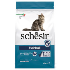 Сухий корм Schesir Cat Hairball для котів з довгою шерстю, 400 г