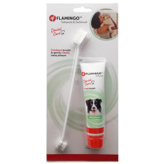 Набор для собак Petcare Toothpaste & Toothbrush, зубная паста и зубная щетка, 85 г, Karlie-Flamingo