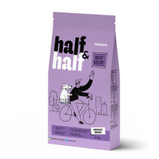 Сухий корм Half&Half для дорослих собак середніх порід, із яловичиною, 12 кг