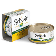 Влажный корм Schesir Chicken with Ham для собак, с курицей и ветчиной в желе, 150 г