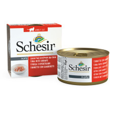 Вологий корм Schesir Tuna& Shrimps для котів з креветками в желе, 85 г