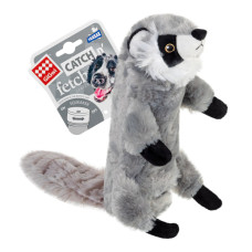 Игрушка для собак Шкурка енота с бутылкой пищалкой GiGwi Catch & fetch, искусственный мех, пластик, 51 см