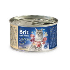 Вологий корм Brit Premium by Nature для котів, з куркою та яловичиною, 200 г