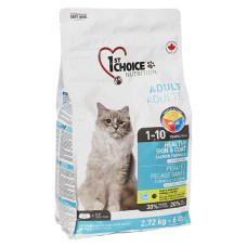 Сухий корм 1st Choice Adult Healthy Skin&Coat для котів з лососем, 2,72 кг