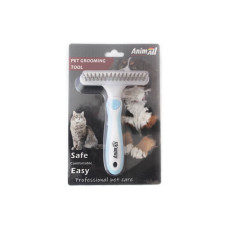 Гребінець-граблі AnimAll Groom для тварин, блакитна