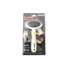 Массажная щетка AnimAll Groom для животных, зеленая