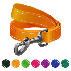 Поводок для собак нейлоновый WAUDOG Nylon Mono, световозвращающий, M, Ш 20 мм, Длин 122 см оранжевый