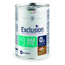 Вологий корм Exclusion Diabetic для собак із цукровим діабетом зі свининою, 400 г