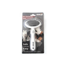 Массажная щетка AnimAll Groom для животных, серая