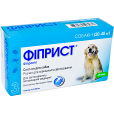 Капли KRKA Фиприст спот он от блох и клещей для собак весом 20-40 кг, 3 пип