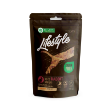 Ласощі для котів Nature`s Protection Lifestyle Snack Soft Rabbit Strips, м`які смужки з кролика, 75 г
