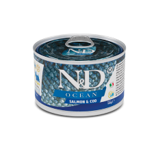 Вологий корм Farmina N&D Grain Free Ocean Salmon & Cod Adult Mini для собак з лососем та тріскою, 140 г