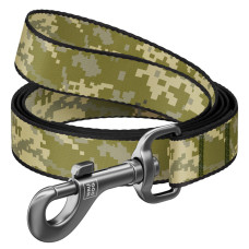Повідець для собак нейлоновий WAUDOG Nylon, малюнок Мілітарі, S, Ш 15 мм, Дов 122 см