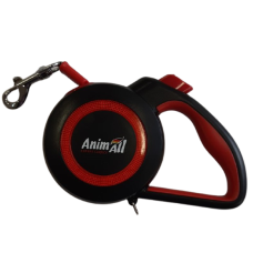Повідець-рулетка AnimAll Reflector для собак вагою до 50 кг, 5 м, червоно-чорна