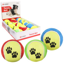 Игрушка для собак Tennisball Fluo, мяч теннисный, флуоресцентный, резина, 9,5 см, Karlie-Flamingo