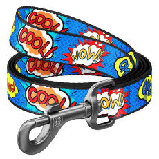 Поводок WAUDOG Nylon с рисунком ВАУ (ширина 25 мм, длина 122см)