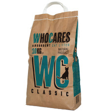Наповнювач, що вбирає WhoCares Classic, без запаху, 10 кг