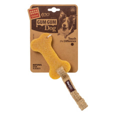 Игрушка для собак Резиновая кость мала GiGwi Gum Gum, экорезина, текстиль, 24 см