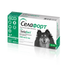 Капли KRKA Селафорт от блох, клещей и гельминтов для собак весом 20.1-40 кг, 1 пип