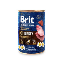 Влажный корм Brit Premium by Nature для собак, индюшатина с печенью, 400 г