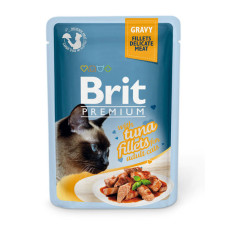 Вологий корм Brit Premium для котів, філе тунця в соусі, 85 г