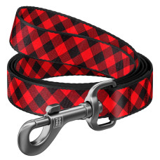 Поводок WAUDOG Nylon с рисунком Шотландка красная, длина 122 см