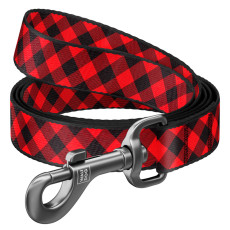 Поводок WAUDOG Nylon с рисунком Шотландка красная (ширина 25 мм, длина 122см)