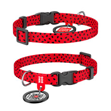 Нашийник WAUDOG Nylon з малюнком Арбуз (ширина 10 мм, довжина 20-30 см)