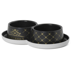 Подвійна миска Moderna Double Trendy Dinn для котів з пластика, захист від мурах, 350 мл