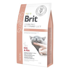 Сухий корм Brit GF VetDiet Cat Renal для котів, при захворюваннях нирок, з яйцем та горохом, 2 кг