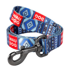 Повідець WAUDOG Nylon з малюнком Этно синій ( ширина 20 мм, довжина 122 см)
