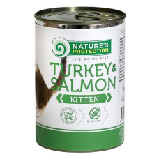 Вологий корм Nature`s Protection Kitten Turkey&Salmon для кошенят з індичкою та лососем, 400 г
